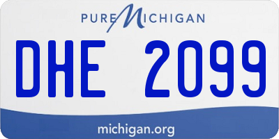 MI license plate DHE2099