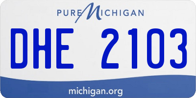 MI license plate DHE2103