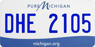 MI license plate DHE2105