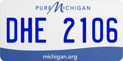 MI license plate DHE2106