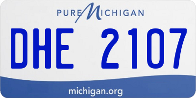MI license plate DHE2107