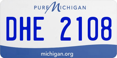 MI license plate DHE2108