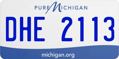 MI license plate DHE2113