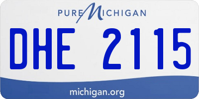 MI license plate DHE2115