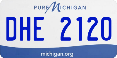 MI license plate DHE2120