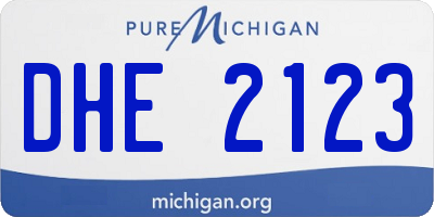 MI license plate DHE2123