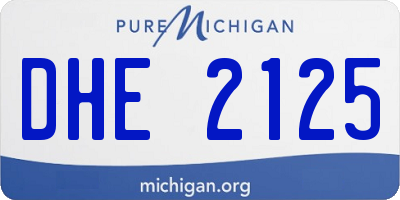 MI license plate DHE2125
