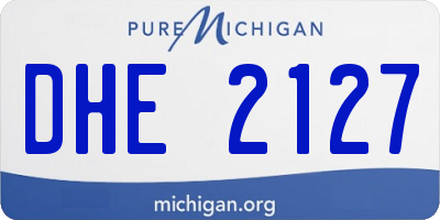 MI license plate DHE2127