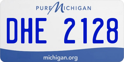 MI license plate DHE2128