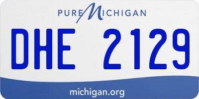 MI license plate DHE2129