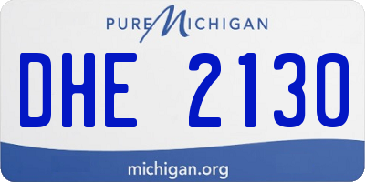 MI license plate DHE2130