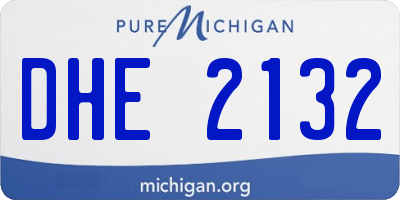 MI license plate DHE2132