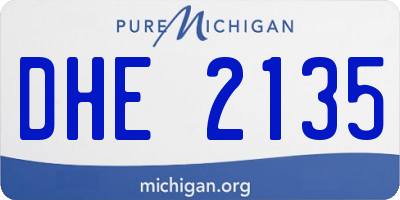MI license plate DHE2135