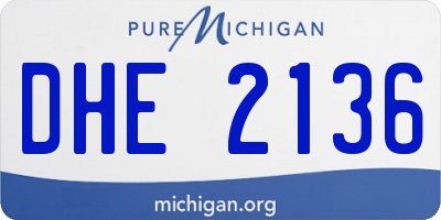 MI license plate DHE2136