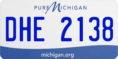 MI license plate DHE2138
