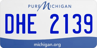 MI license plate DHE2139