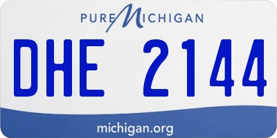 MI license plate DHE2144