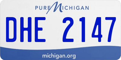 MI license plate DHE2147