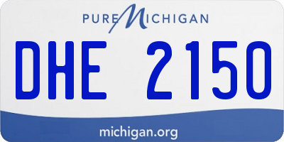 MI license plate DHE2150