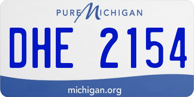 MI license plate DHE2154