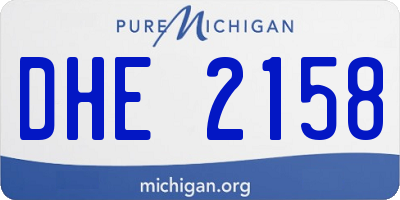 MI license plate DHE2158