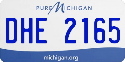 MI license plate DHE2165