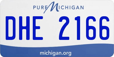 MI license plate DHE2166