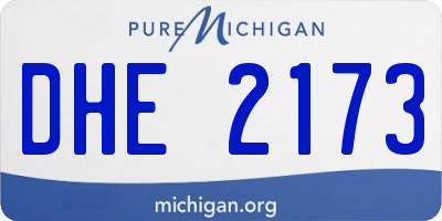 MI license plate DHE2173