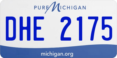 MI license plate DHE2175