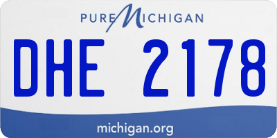 MI license plate DHE2178