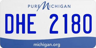 MI license plate DHE2180