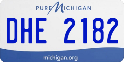 MI license plate DHE2182