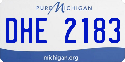MI license plate DHE2183