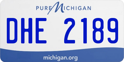 MI license plate DHE2189