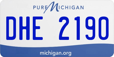 MI license plate DHE2190