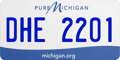 MI license plate DHE2201