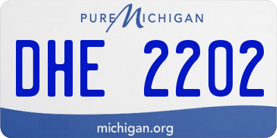 MI license plate DHE2202