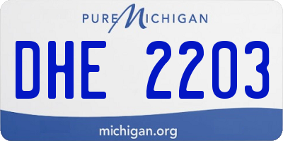 MI license plate DHE2203