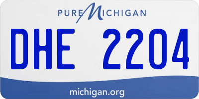 MI license plate DHE2204