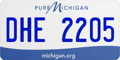 MI license plate DHE2205
