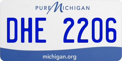 MI license plate DHE2206