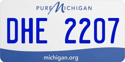MI license plate DHE2207