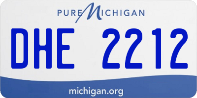 MI license plate DHE2212