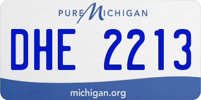 MI license plate DHE2213