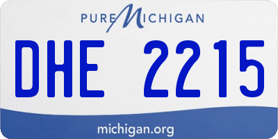 MI license plate DHE2215