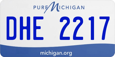 MI license plate DHE2217