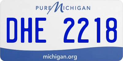 MI license plate DHE2218