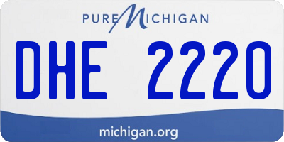MI license plate DHE2220