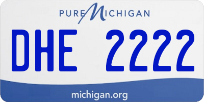 MI license plate DHE2222