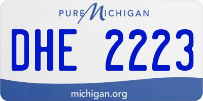 MI license plate DHE2223
